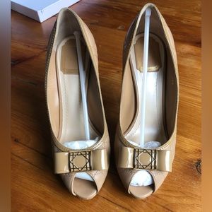 Christian Dior Cannage Peep Show Quilted Heels